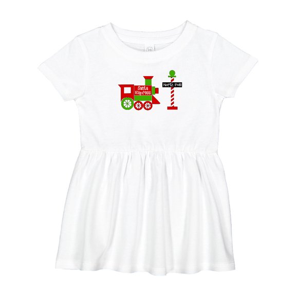 Inktastic Christmas Santa Express Train to the North Pole Girls Baby Dress