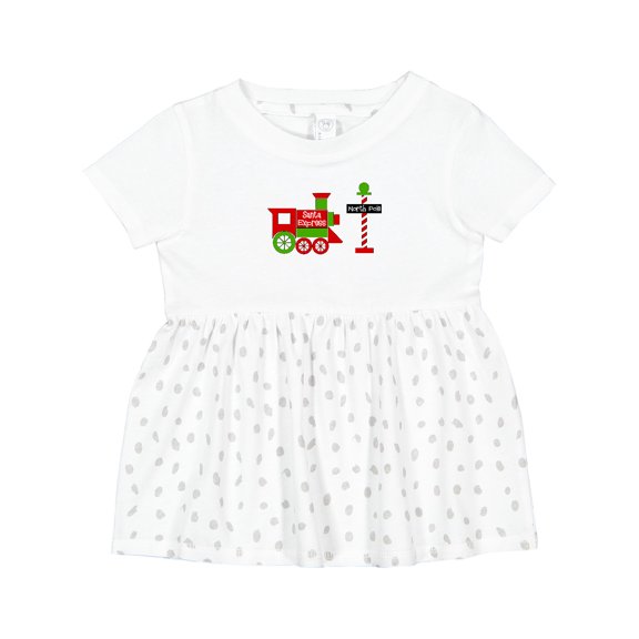 Inktastic Christmas Santa Express Train to the North Pole Girls Baby Dress
