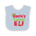 thumbnail image 1 of Inktastic Christmas Santa's Cutest Elf Boys or Girls Baby Bib, 1 of 4