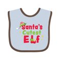 thumbnail image 1 of Inktastic Christmas Santa's Cutest Elf Boys or Girls Baby Bib, 1 of 4