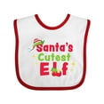 thumbnail image 1 of Inktastic Christmas Santa's Cutest Elf Boys or Girls Baby Bib, 1 of 4