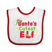 Inktastic Christmas Santa's Cutest Elf Boys or Girls Baby Bib