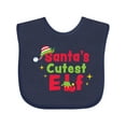 thumbnail image 1 of Inktastic Christmas Santa's Cutest Elf Boys or Girls Baby Bib, 1 of 4