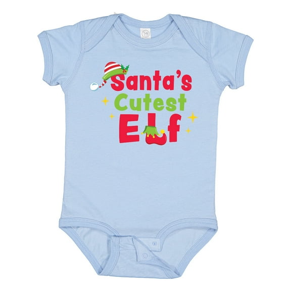Inktastic Christmas Santa's Cutest Elf Boys or Girls Baby Bodysuit