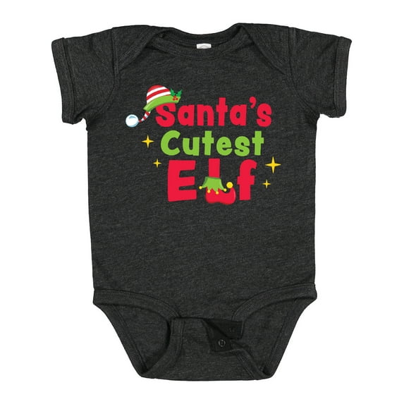 Inktastic Christmas Santa's Cutest Elf Boys or Girls Baby Bodysuit