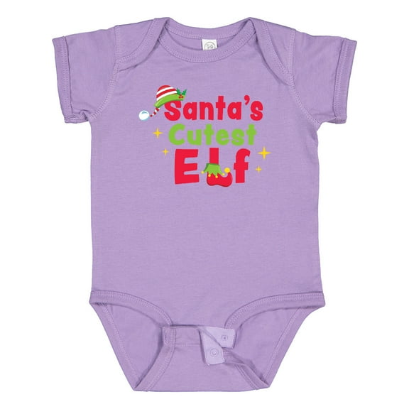 Inktastic Christmas Santa's Cutest Elf Boys or Girls Baby Bodysuit