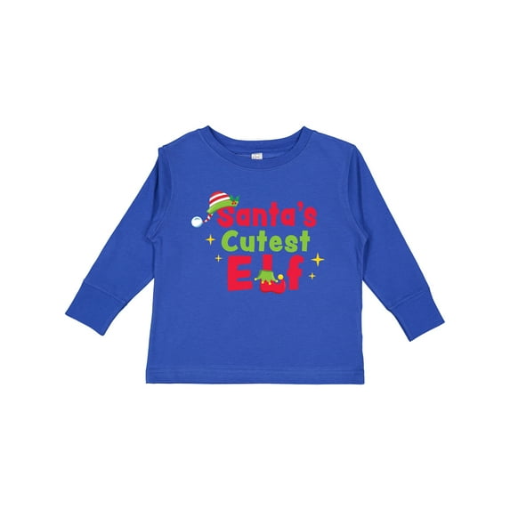 Inktastic Christmas Santa's Cutest Elf Boys or Girls Long Sleeve Toddler T-Shirt