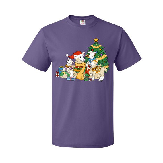 Inktastic Christmas Sheep Family with Tree T-Shirt