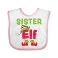 thumbnail image 1 of Inktastic Christmas Sister Elf Girls Baby Bib, 1 of 4