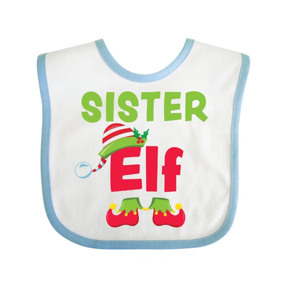 Inktastic Christmas Sister Elf Girls Baby Bib