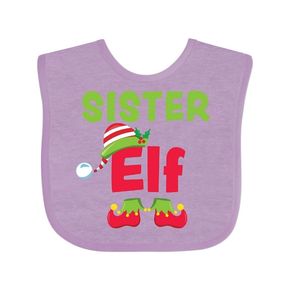 Inktastic Christmas Sister Elf Girls Baby Bib