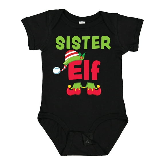 Inktastic Christmas Sister Elf Girls Baby Bodysuit