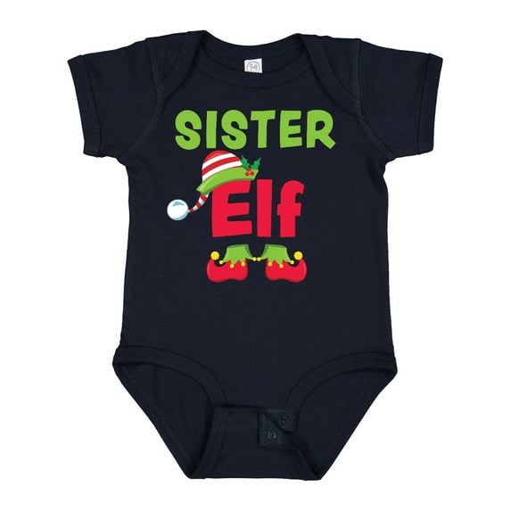 Inktastic Christmas Sister Elf Girls Baby Bodysuit