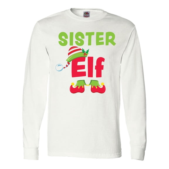 Inktastic Christmas Sister Elf Long Sleeve T-Shirt
