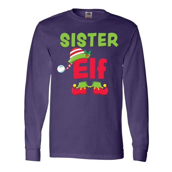 Inktastic Christmas Sister Elf Long Sleeve T-Shirt