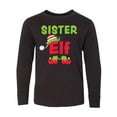 thumbnail image 1 of Inktastic Christmas Sister Elf Long Sleeve Youth T-Shirt, 1 of 5