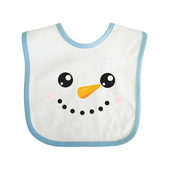 Inktastic Christmas Snowman, White Snowman, Carrot Nose Boys or Girls Baby Bib
