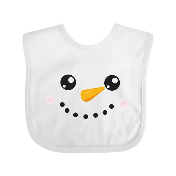 Inktastic Christmas Snowman, White Snowman, Carrot Nose Boys or Girls Baby Bib