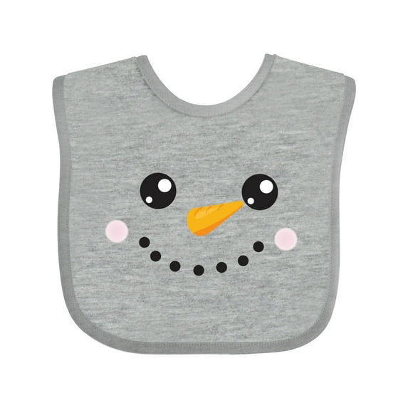 Inktastic Christmas Snowman, White Snowman, Carrot Nose Boys or Girls Baby Bib