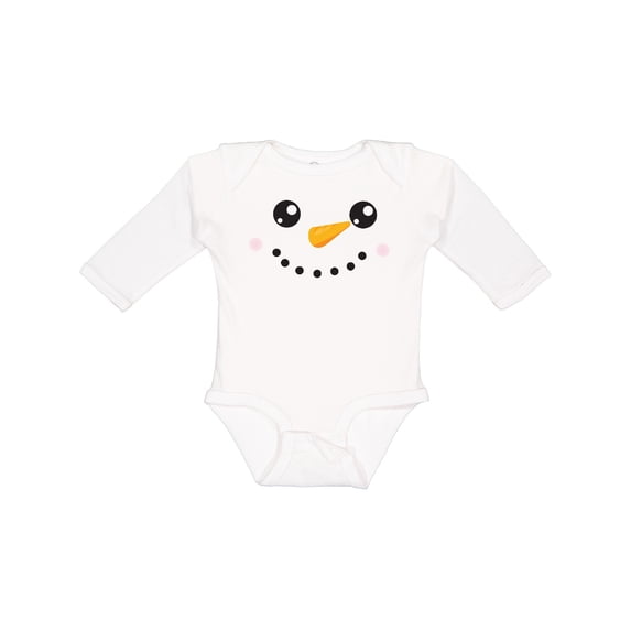 Inktastic Christmas Snowman, White Snowman, Carrot Nose Boys or Girls Long Sleeve Baby Bodysuit