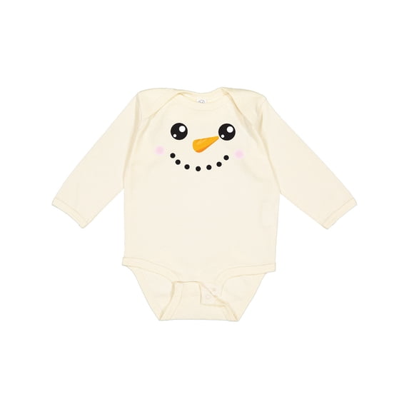 Inktastic Christmas Snowman, White Snowman, Carrot Nose Boys or Girls Long Sleeve Baby Bodysuit