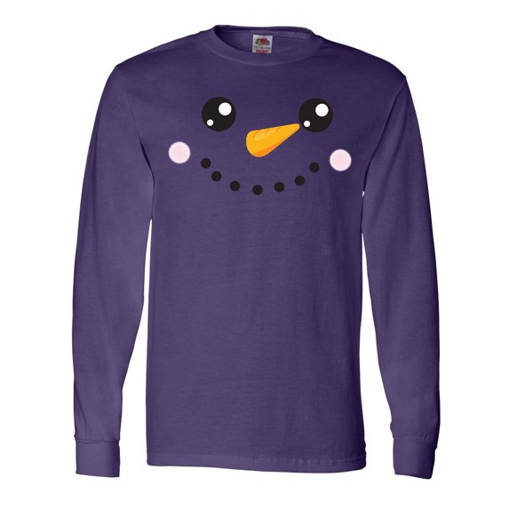 Inktastic Christmas Snowman, White Snowman, Carrot Nose Long Sleeve T-Shirt