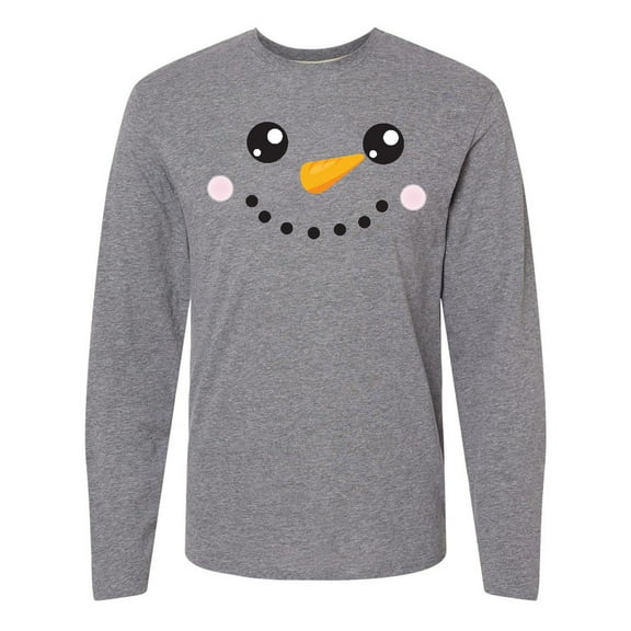Inktastic Christmas Snowman, White Snowman, Carrot Nose Long Sleeve T-Shirt