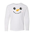 thumbnail image 1 of Inktastic Christmas Snowman, White Snowman, Carrot Nose Long Sleeve Youth T-Shirt, 1 of 5