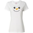 thumbnail image 1 of Inktastic Christmas Snowman, White Snowman, Carrot Nose Women's T-Shirt, 1 of 5