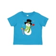 thumbnail image 1 of Inktastic Christmas Snowman in Top Hat with Candy Cane Boys or Girls Baby T-Shirt, 1 of 5