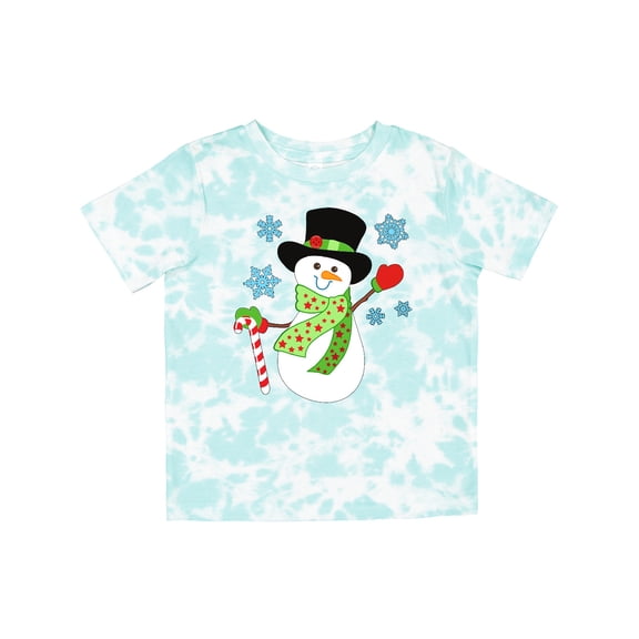 Inktastic Christmas Snowman in Top Hat with Candy Cane Boys or Girls Toddler T-Shirt