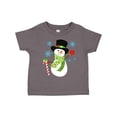 thumbnail image 1 of Inktastic Christmas Snowman in Top Hat with Candy Cane Boys or Girls Toddler T-Shirt, 1 of 5