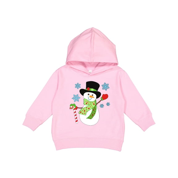 Inktastic Christmas Snowman in Top Hat with Candy Cane Toddler Hoodie