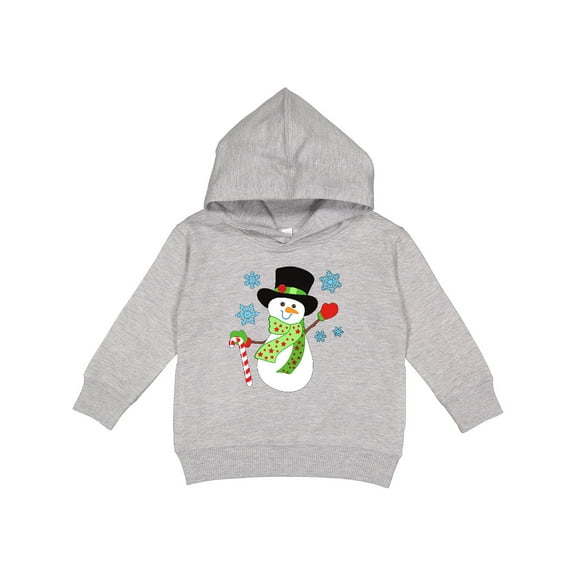 Inktastic Christmas Snowman in Top Hat with Candy Cane Toddler Hoodie