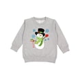 thumbnail image 1 of Inktastic Christmas Snowman in Top Hat with Candy Cane Toddler Sweatshirt, 1 of 4