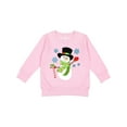 thumbnail image 1 of Inktastic Christmas Snowman in Top Hat with Candy Cane Toddler Sweatshirt, 1 of 4