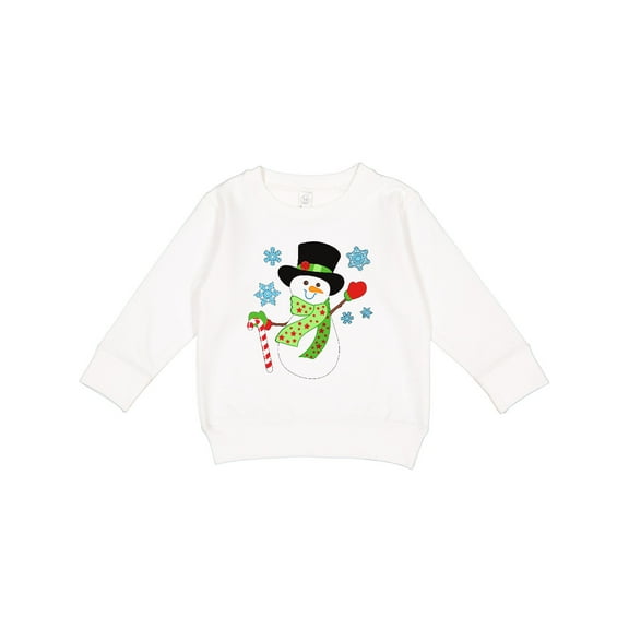 Inktastic Christmas Snowman in Top Hat with Candy Cane Toddler Sweatshirt