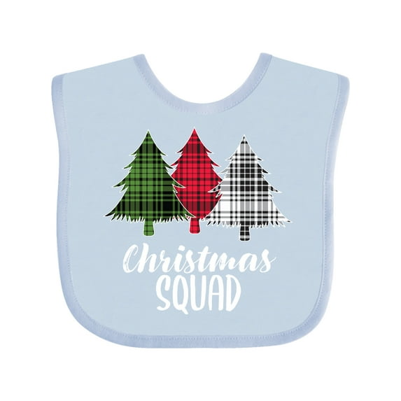 Inktastic Christmas Squad with Plaid Trees Boys or Girls Baby Bib