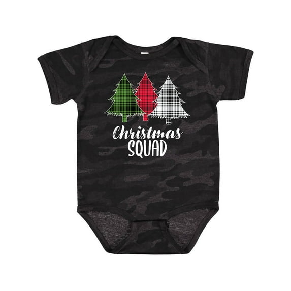 Inktastic Christmas Squad with Plaid Trees Boys or Girls Baby Bodysuit