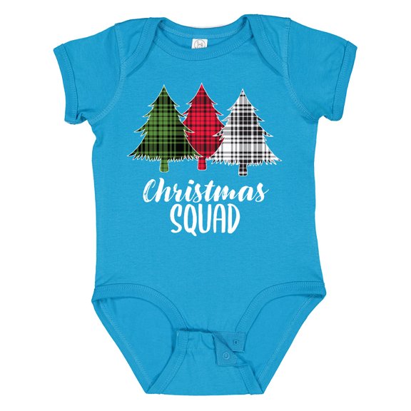 Inktastic Christmas Squad with Plaid Trees Boys or Girls Baby Bodysuit