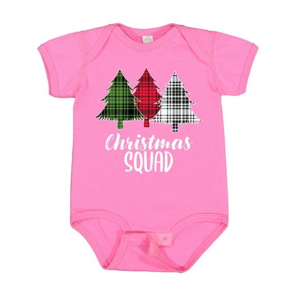 Inktastic Christmas Squad with Plaid Trees Boys or Girls Baby Bodysuit