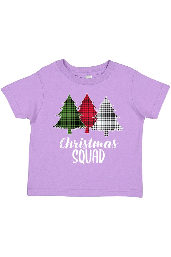 Christmas Squad with Plaid Trees Boys or Girls Toddler T-Shirt