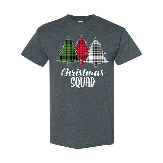 Inktastic Christmas Squad with Plaid Trees T-Shirt