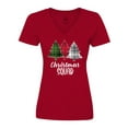 thumbnail image 1 of Inktastic Christmas Squad with Plaid Trees Women's V-Neck T-Shirt, 1 of 5