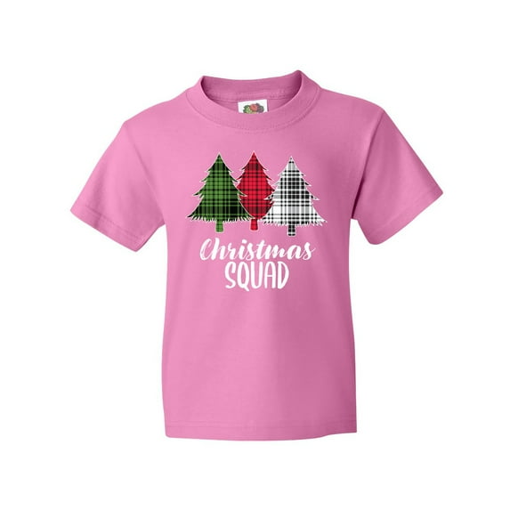 Inktastic Christmas Squad with Plaid Trees Youth T-Shirt