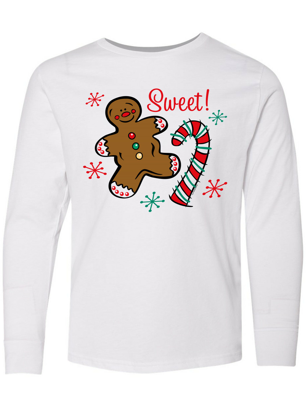 Inktastic Christmas Sweet Long Sleeve Youth T-Shirt - image 1 of 4