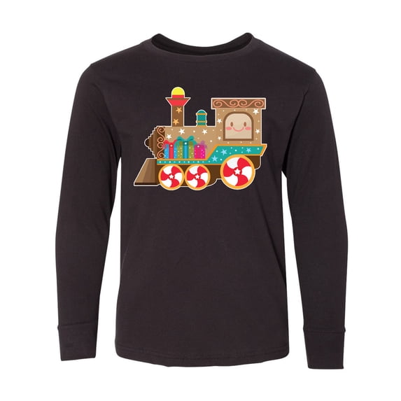 Inktastic Christmas Train Long Sleeve Youth T-Shirt
