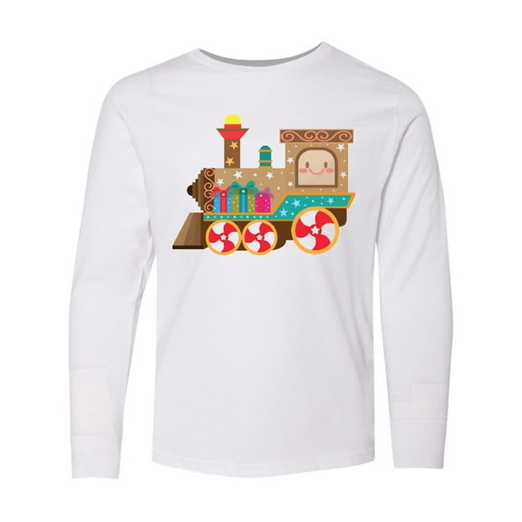 Inktastic Christmas Train Long Sleeve Youth T-Shirt