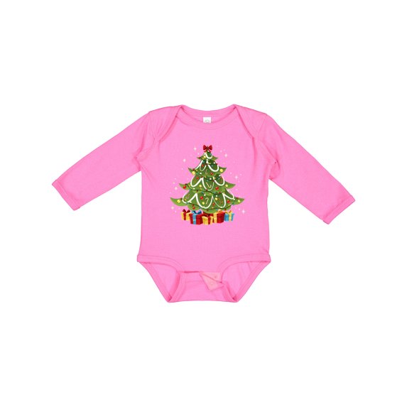 Inktastic Christmas Tree Boys or Girls Long Sleeve Baby Bodysuit