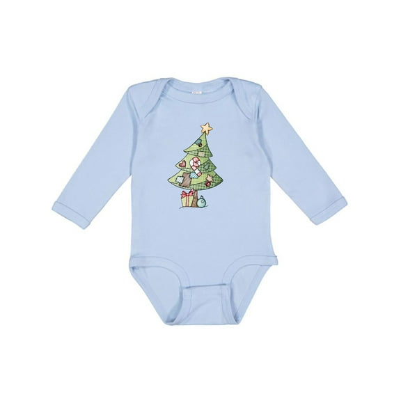 Inktastic Christmas Tree Boys or Girls Long Sleeve Baby Bodysuit